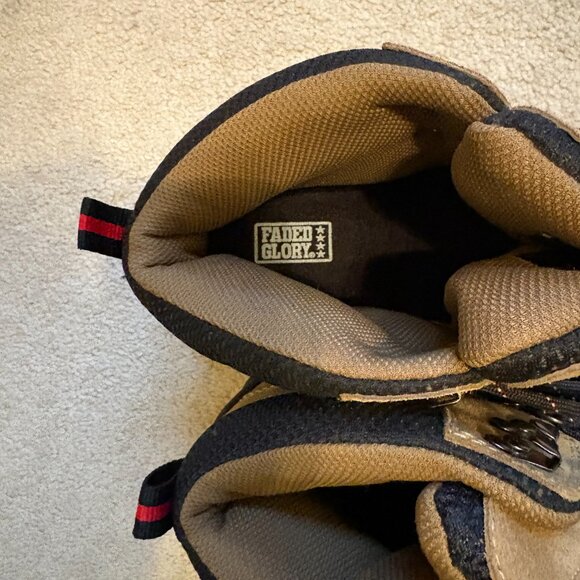 Faded Glory Men's Hiking Boots Size 11W Beige Suede 5112546 - Picture 9 of 10